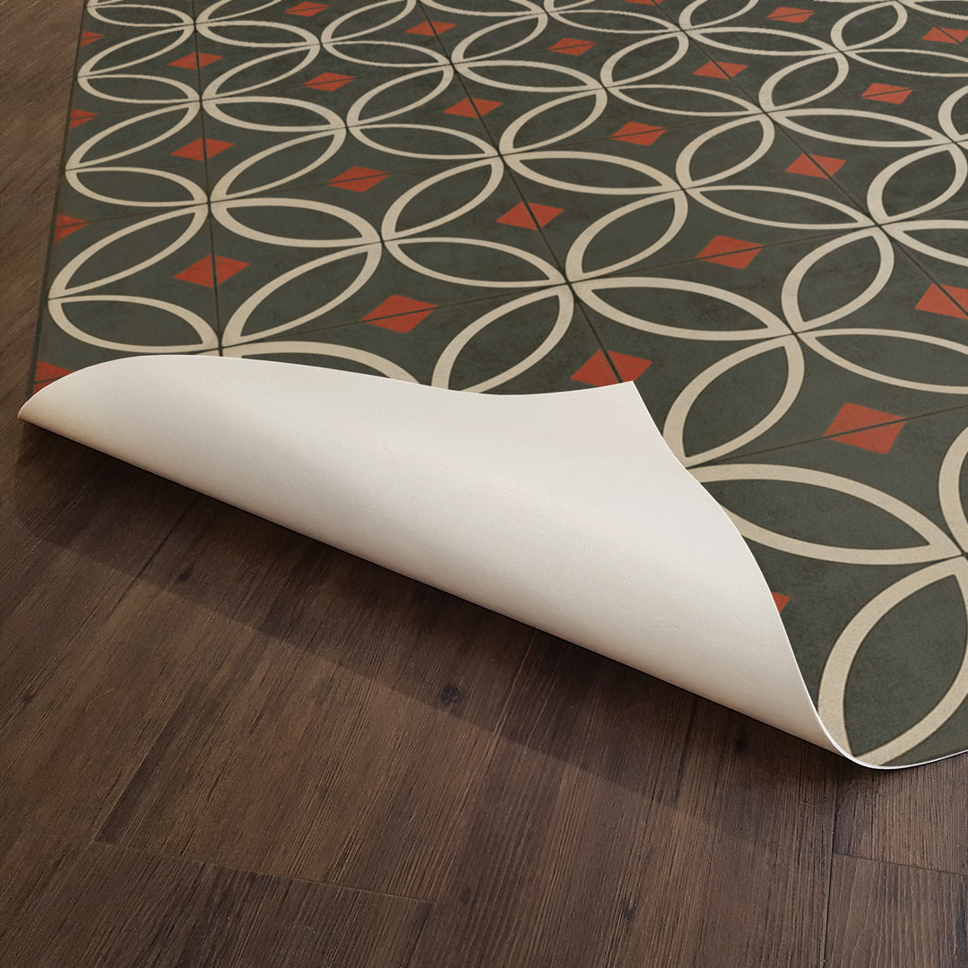 Vintage Vinyl Floorcloth Rug (Pattern 70 When the Night Comes)