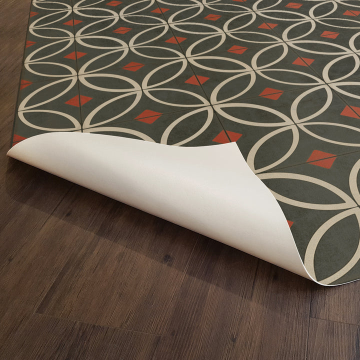 Vintage Vinyl Floorcloth Rug (Pattern 70 When the Night Comes)