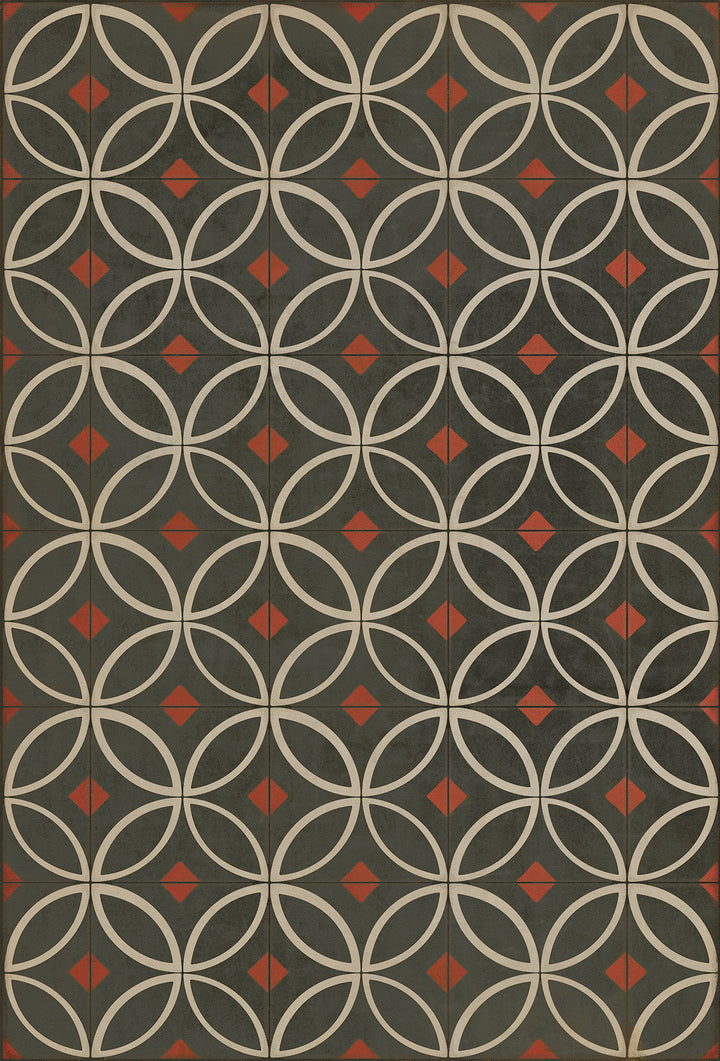 Vintage Vinyl Floorcloth Rug (Pattern 70 When the Night Comes)