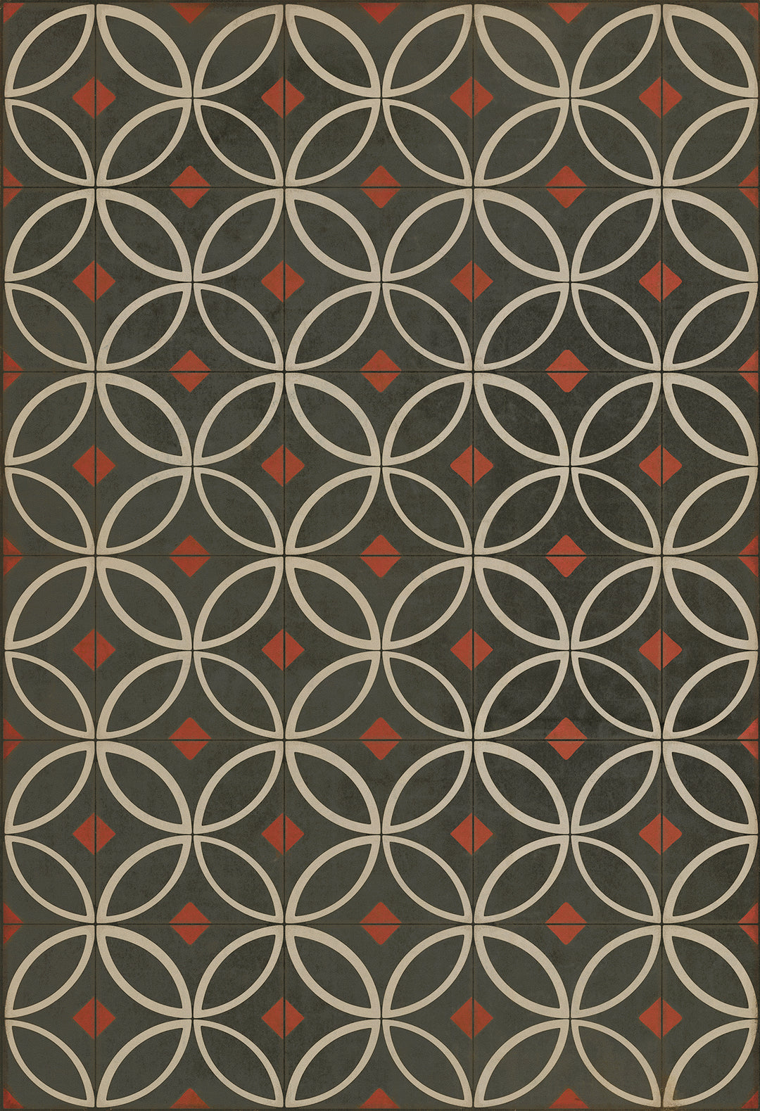 Vintage Vinyl Floorcloth Rug (Pattern 70 When the Night Comes)