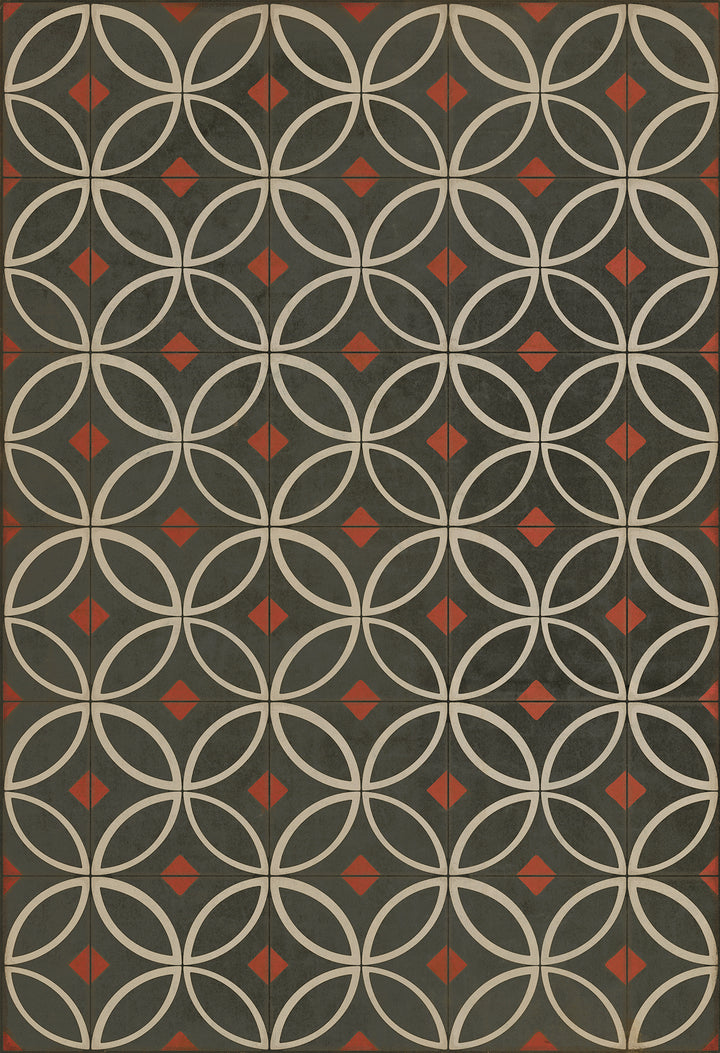 Vintage Vinyl Floorcloth Rug (Pattern 70 When the Night Comes)