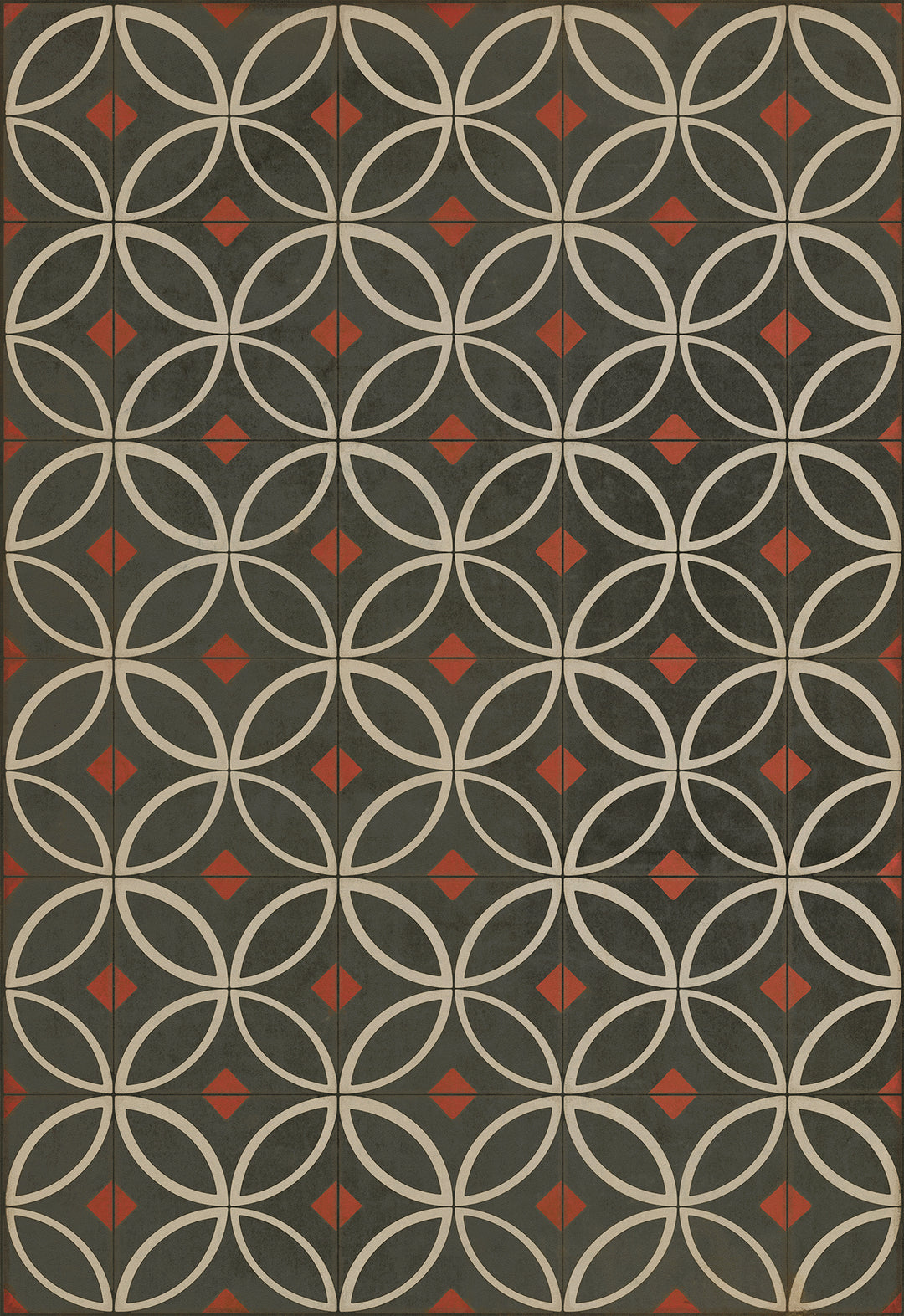 Vintage Vinyl Floorcloth Rug (Pattern 70 When the Night Comes)