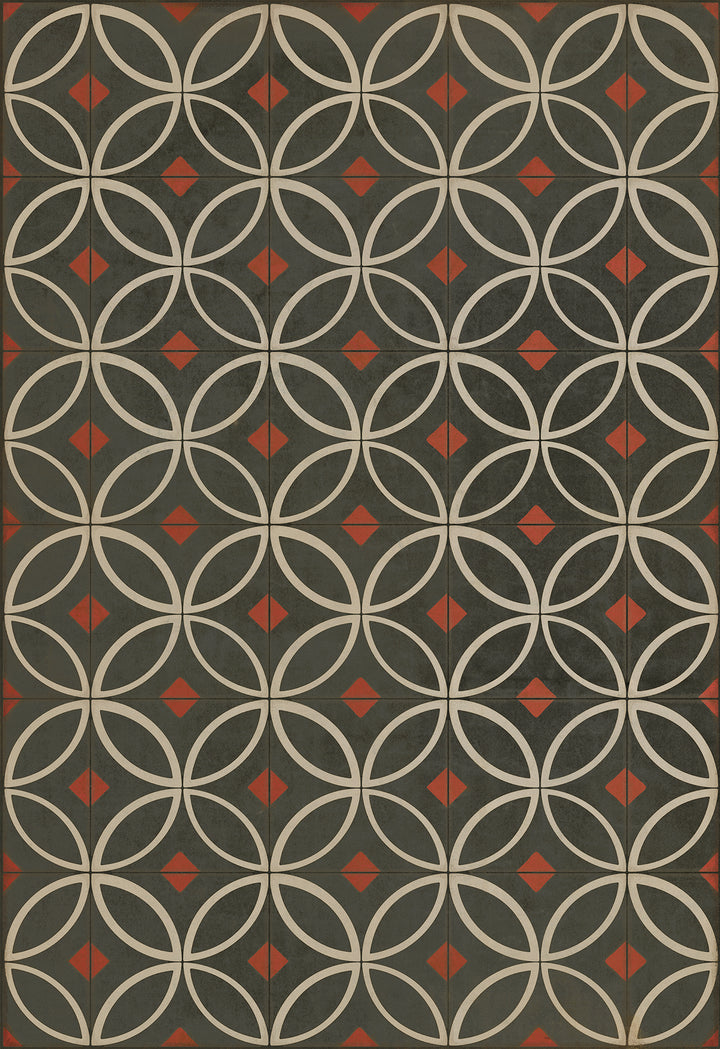 Vintage Vinyl Floorcloth Rug (Pattern 70 When the Night Comes)