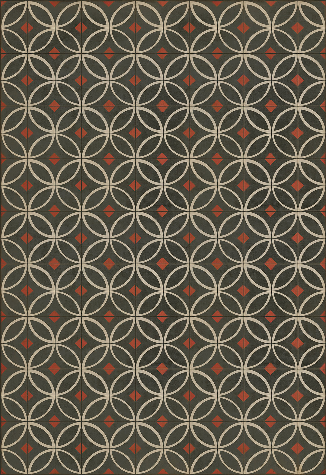 Vintage Vinyl Floorcloth Rug (Pattern 70 When the Night Comes)