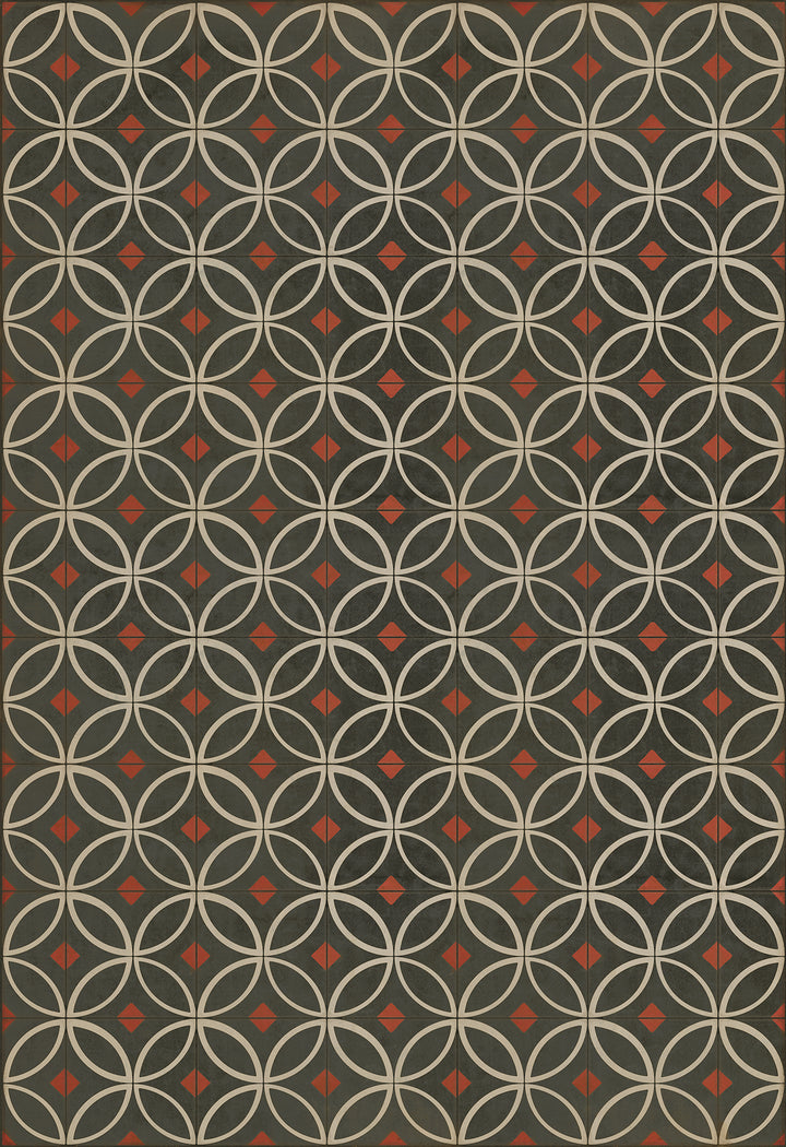 Vintage Vinyl Floorcloth Rug (Pattern 70 When the Night Comes)