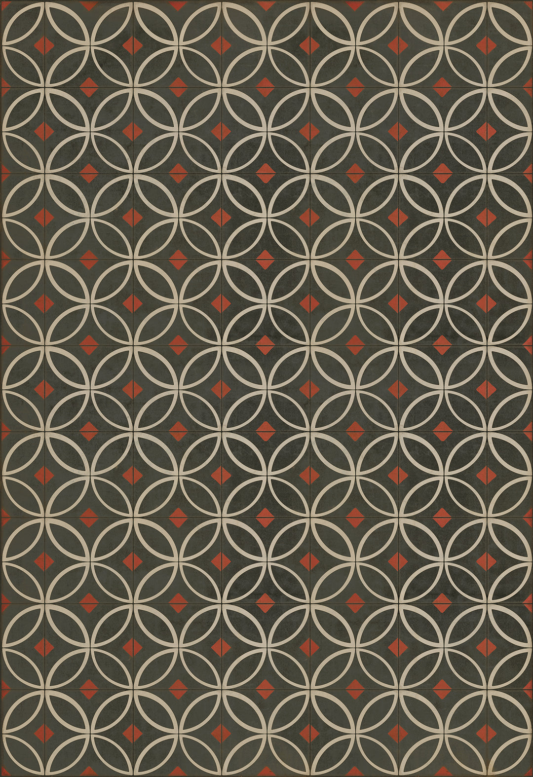 Vintage Vinyl Floorcloth Rug (Pattern 70 When the Night Comes)
