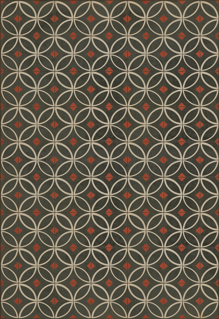 Vintage Vinyl Floorcloth Rug (Pattern 70 When the Night Comes)