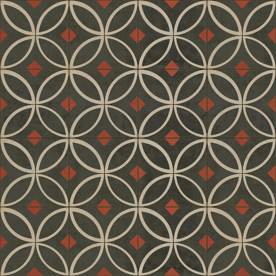 Vintage Vinyl Floorcloth Rug (Pattern 70 When the Night Comes)
