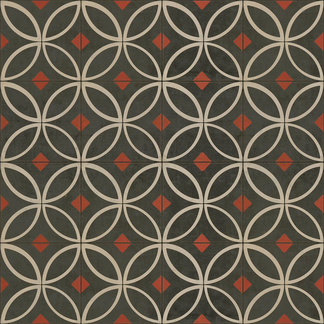 Vintage Vinyl Floorcloth Rug (Pattern 70 When the Night Comes)