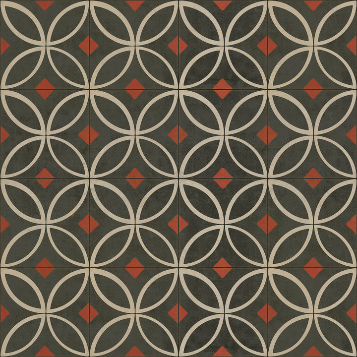 Vintage Vinyl Floorcloth Rug (Pattern 70 When the Night Comes)