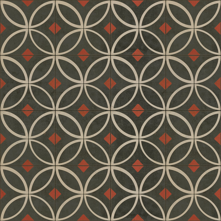Vintage Vinyl Floorcloth Rug (Pattern 70 When the Night Comes)
