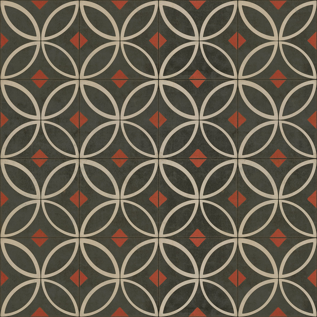 Vintage Vinyl Floorcloth Rug (Pattern 70 When the Night Comes)
