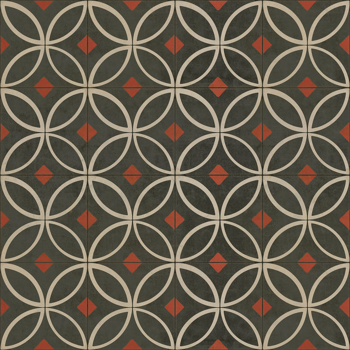 Vintage Vinyl Floorcloth Rug (Pattern 70 When the Night Comes)