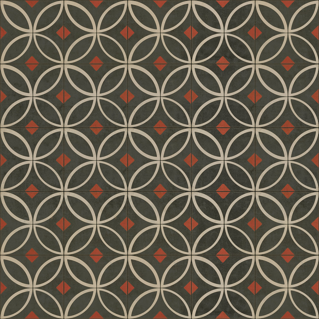 Vintage Vinyl Floorcloth Rug (Pattern 70 When the Night Comes)