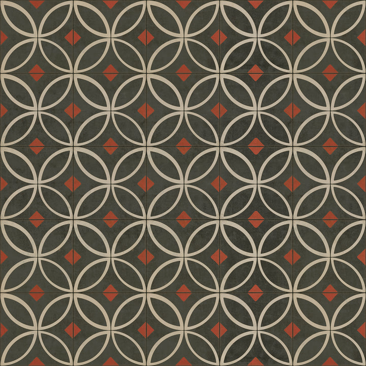 Vintage Vinyl Floorcloth Rug (Pattern 70 When the Night Comes)