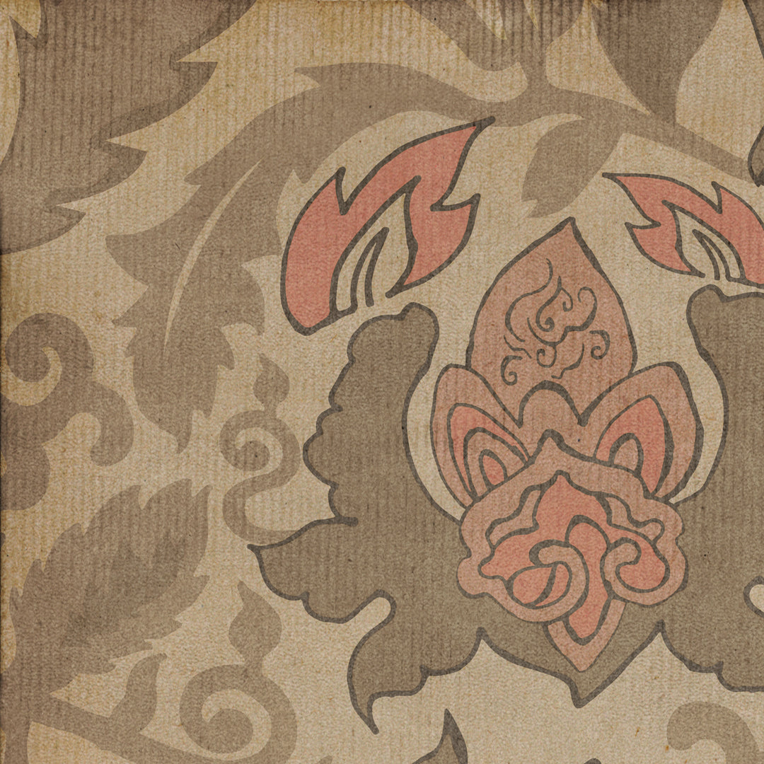 Vintage Vinyl Floorcloth Rug (Pattern 71 Kyoto)