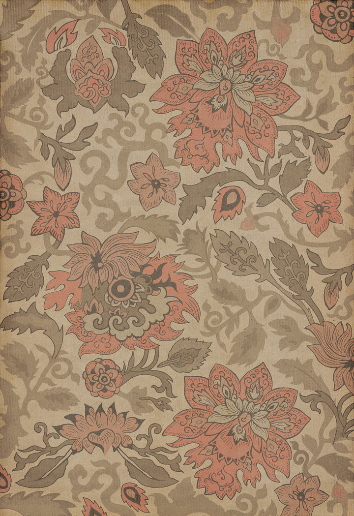 Vintage Vinyl Floorcloth Rug (Pattern 71 Kyoto)
