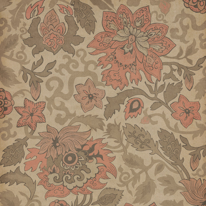 Vintage Vinyl Floorcloth Rug (Pattern 71 Kyoto)