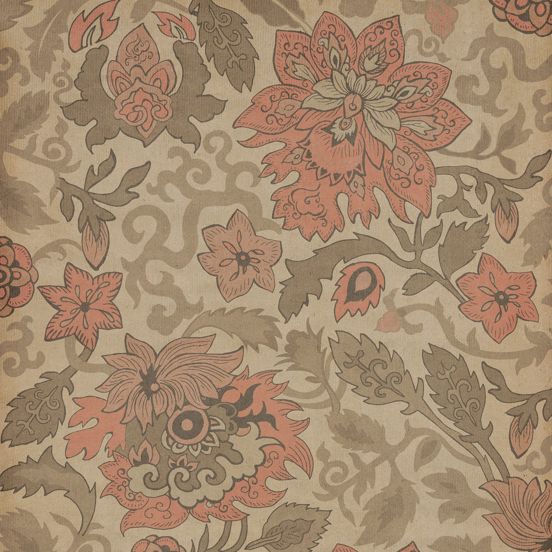Vintage Vinyl Floorcloth Rug (Pattern 71 Kyoto)