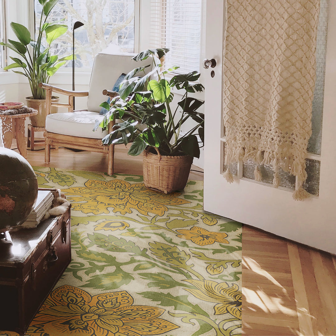 Vintage Vinyl Floorcloth Rug (Pattern 71 Mt Fuji)