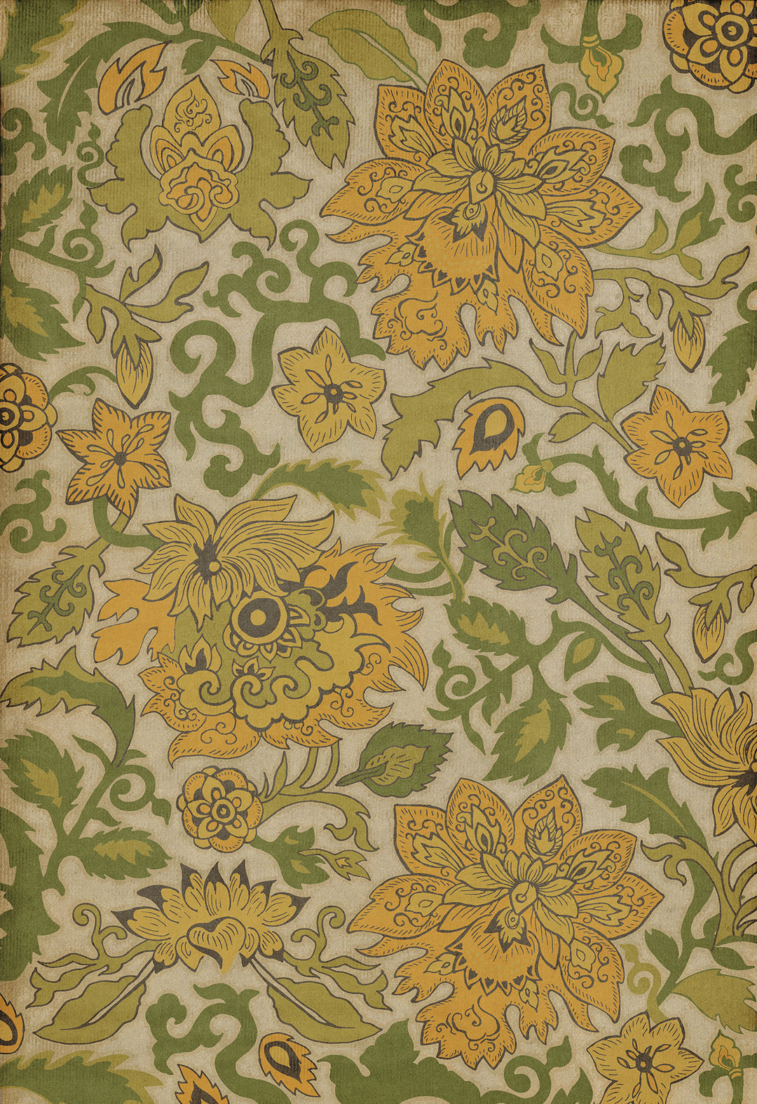 Vintage Vinyl Floorcloth Rug (Pattern 71 Mt Fuji)
