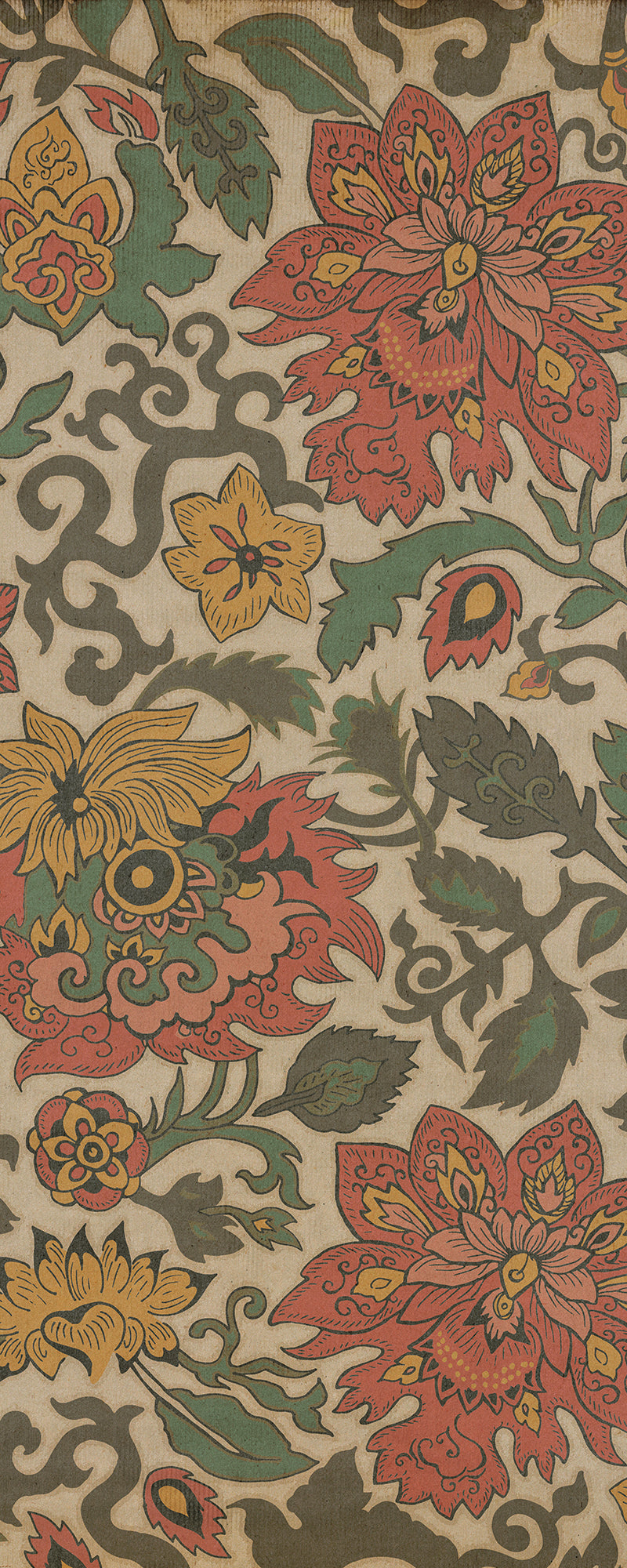 Vintage Vinyl Floorcloth Rug (Pattern 71 Pacific Ring of Fire)