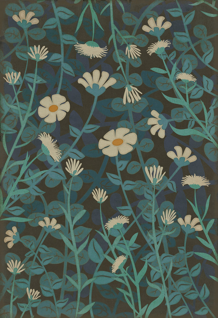 Vintage Vinyl Floorcloth Rug (Pattern 73 The Faerie Garden)