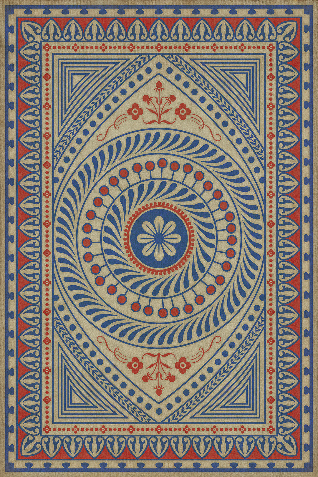 Vintage Vinyl Floorcloth Rug (Pattern 75 Be Grateful)