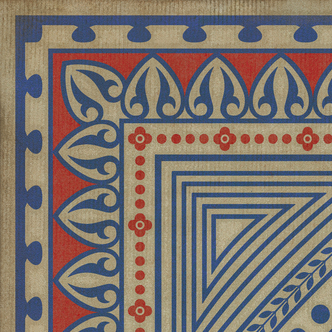 Vintage Vinyl Floorcloth Rug (Pattern 75 Be Grateful)