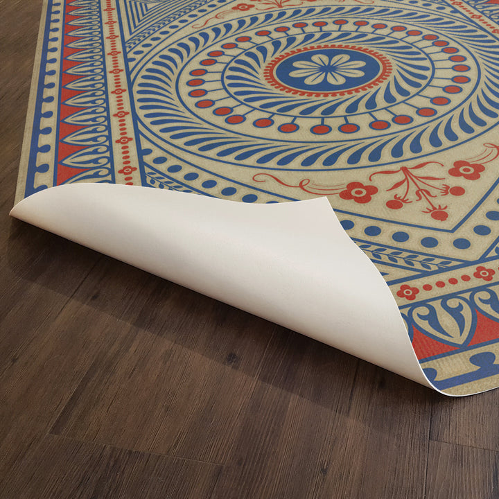 Vintage Vinyl Floorcloth Rug (Pattern 75 Be Grateful)