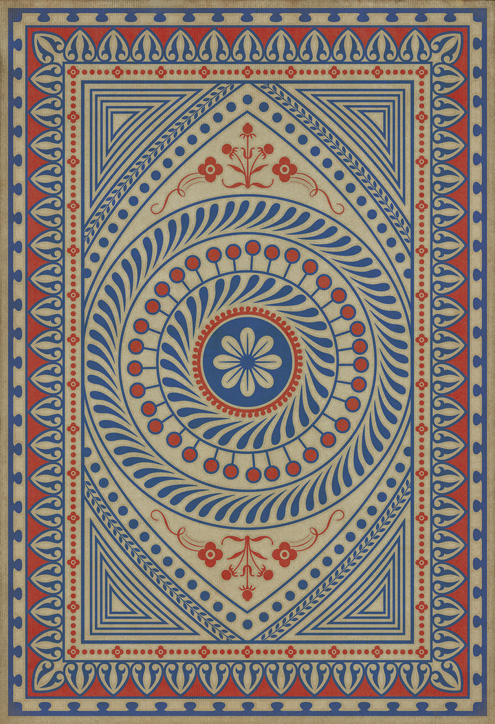 Vintage Vinyl Floorcloth Rug (Pattern 75 Be Grateful)