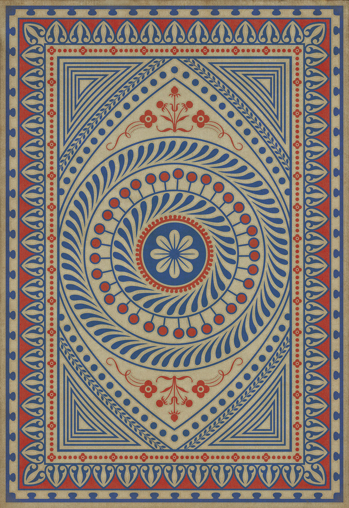 Vintage Vinyl Floorcloth Rug (Pattern 75 Be Grateful)