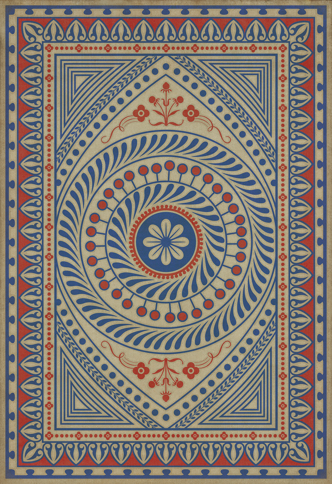 Vintage Vinyl Floorcloth Rug (Pattern 75 Be Grateful)