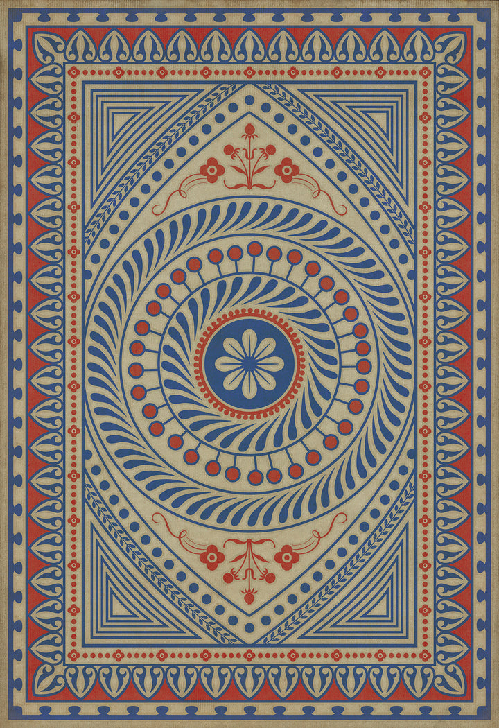 Vintage Vinyl Floorcloth Rug (Pattern 75 Be Grateful)