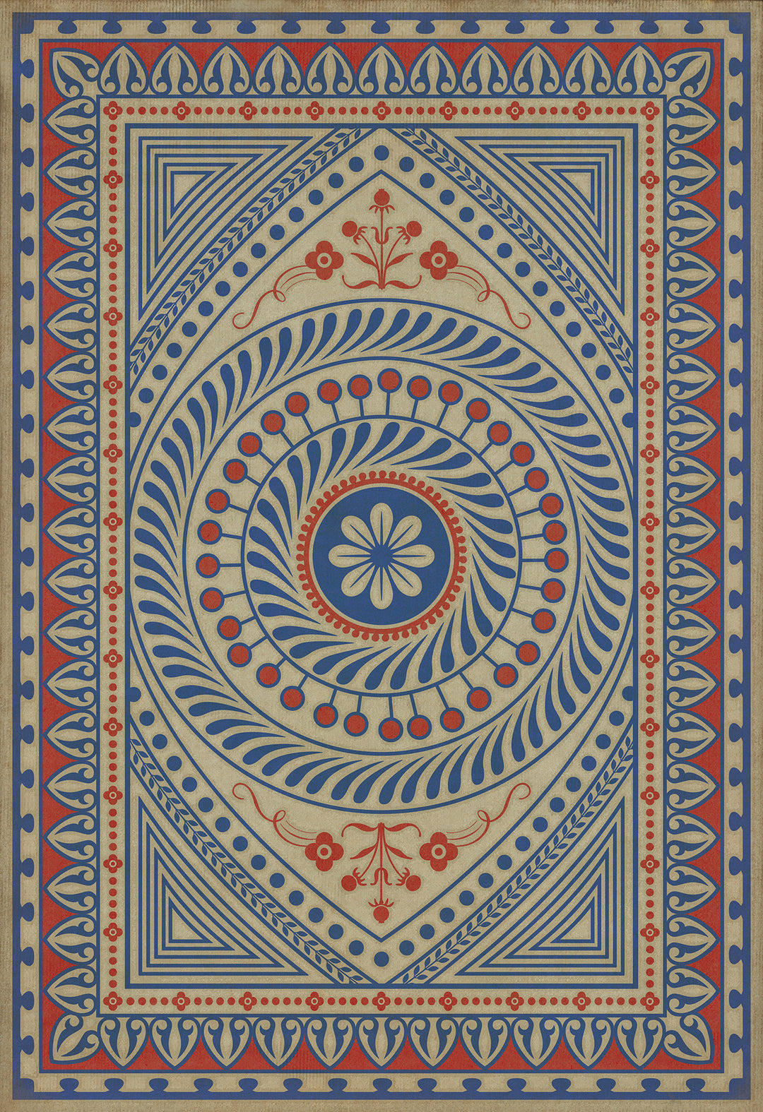 Vintage Vinyl Floorcloth Rug (Pattern 75 Be Grateful)