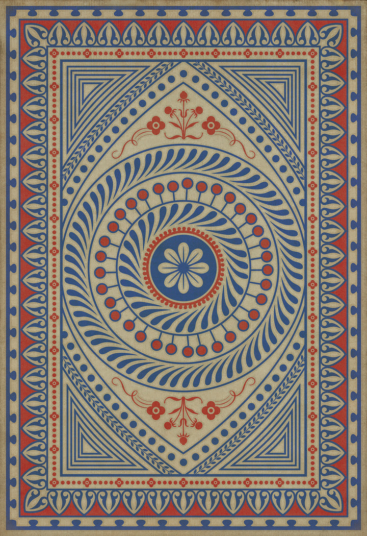 Vintage Vinyl Floorcloth Rug (Pattern 75 Be Grateful)