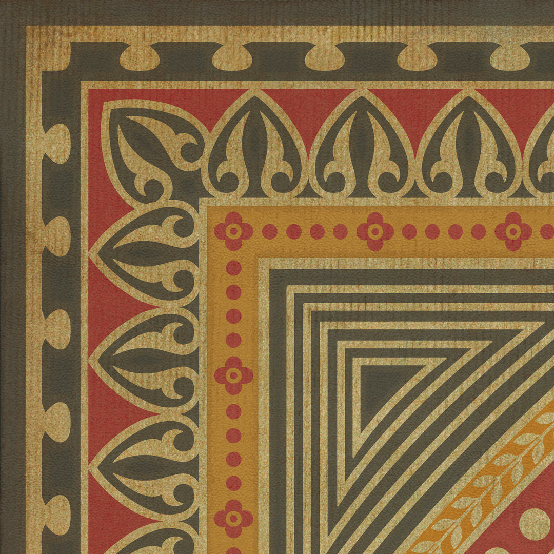 Vintage Vinyl Floorcloth Rug (Pattern 75 Control the Eye)