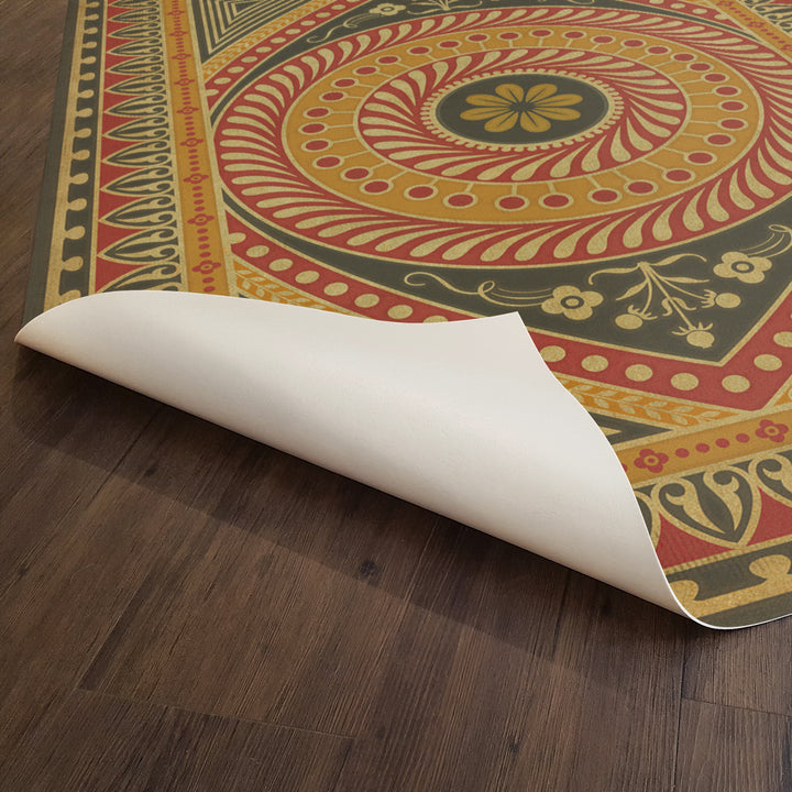 Vintage Vinyl Floorcloth Rug (Pattern 75 Control the Eye)