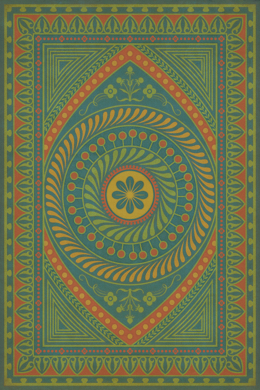 Vintage Vinyl Floorcloth Rug (Pattern 75 Guard Friendship)