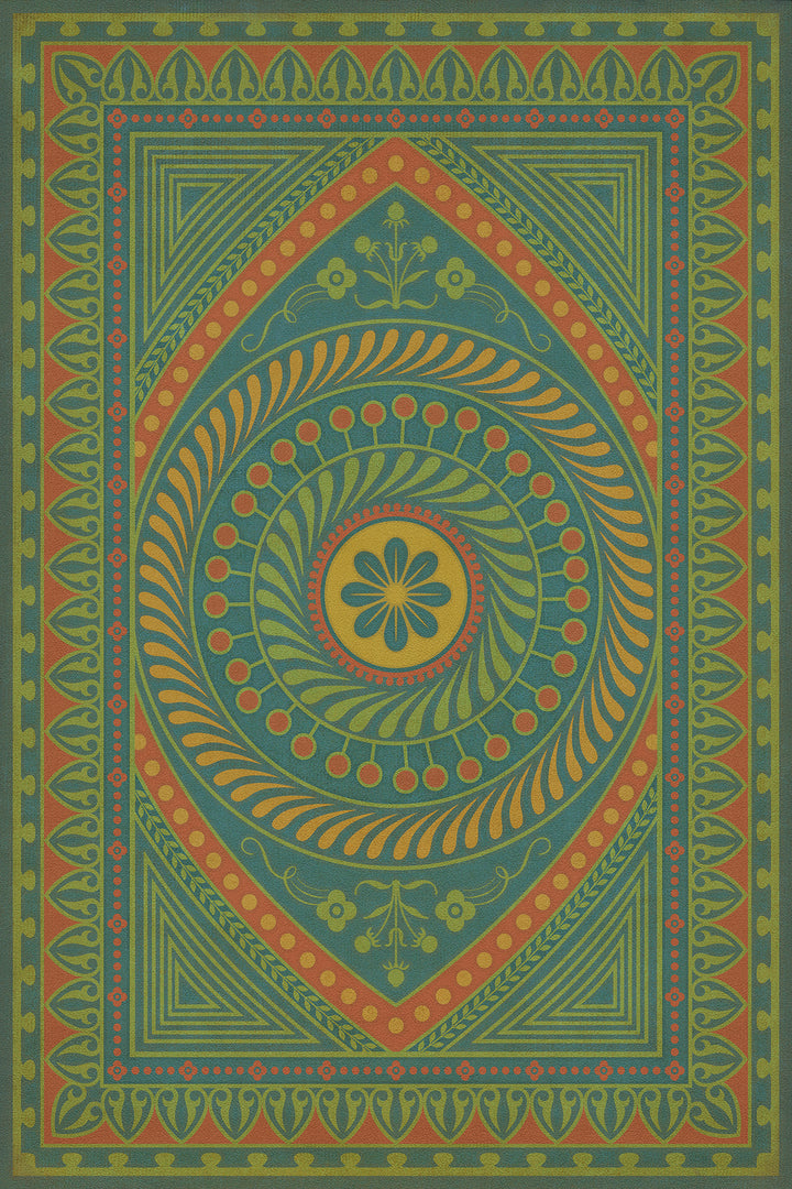 Vintage Vinyl Floorcloth Rug (Pattern 75 Guard Friendship)