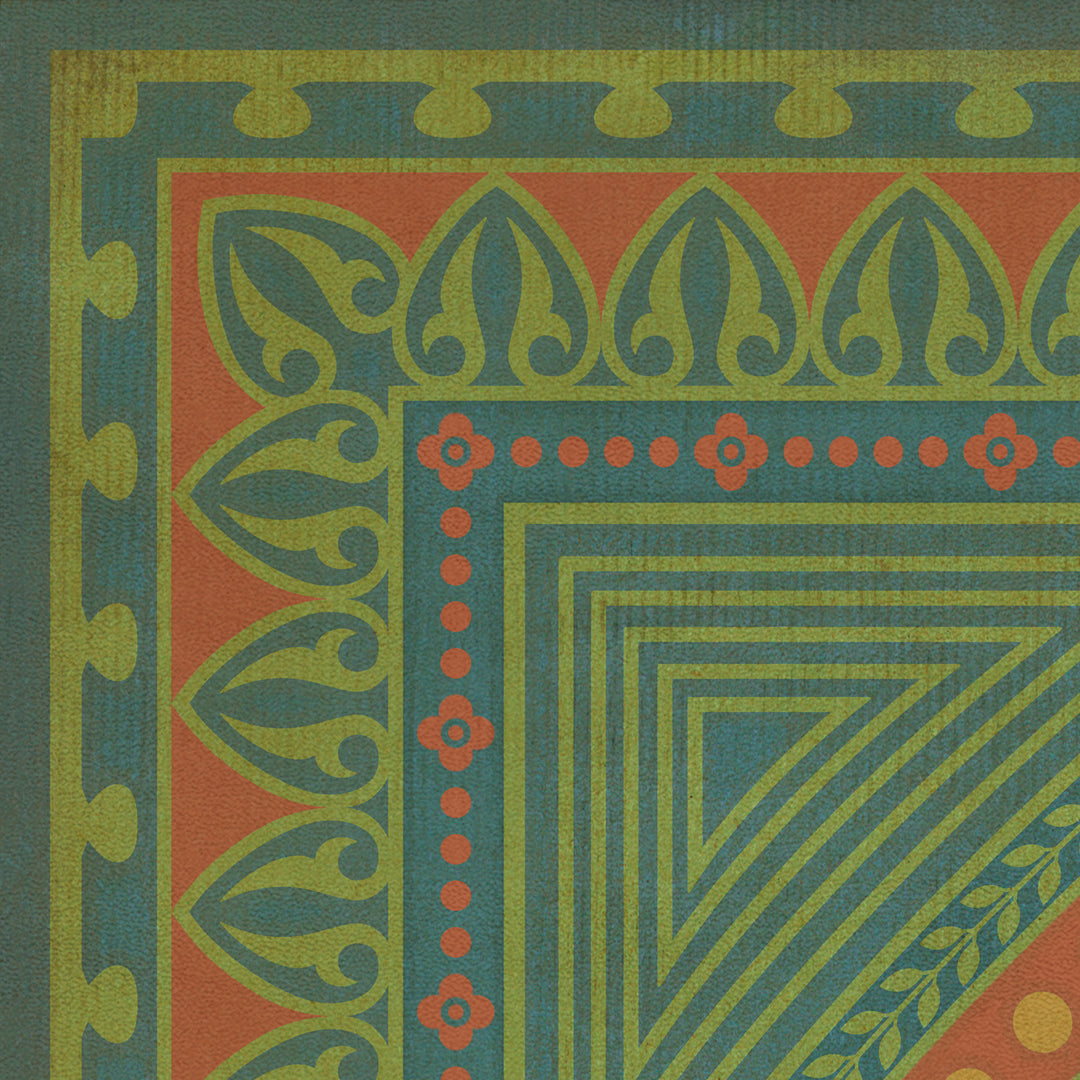 Vintage Vinyl Floorcloth Rug (Pattern 75 Guard Friendship)
