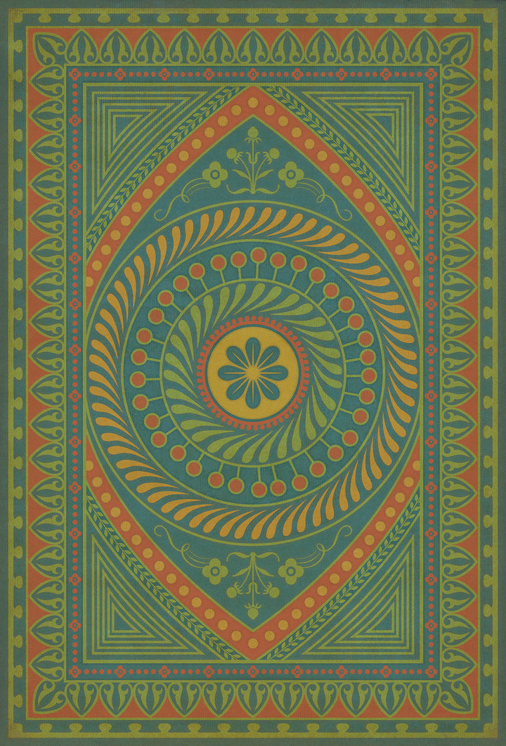 Vintage Vinyl Floorcloth Rug (Pattern 75 Guard Friendship)