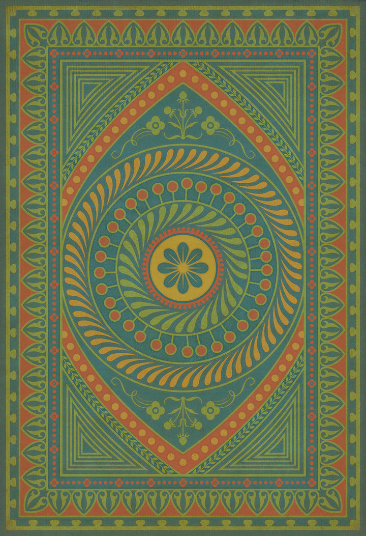 Vintage Vinyl Floorcloth Rug (Pattern 75 Guard Friendship)