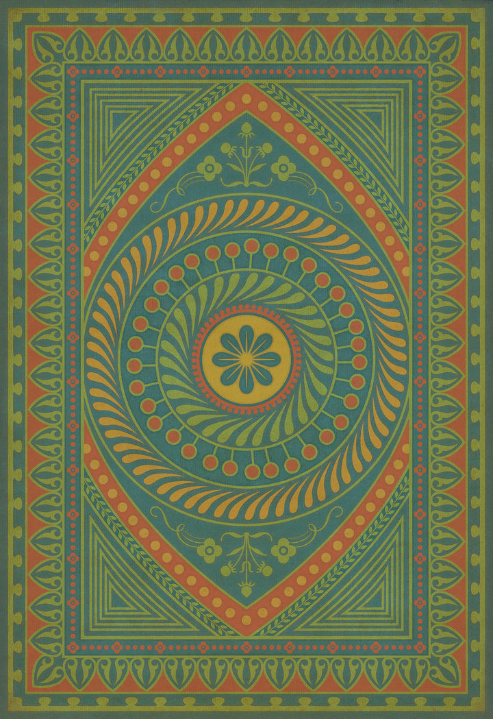 Vintage Vinyl Floorcloth Rug (Pattern 75 Guard Friendship)