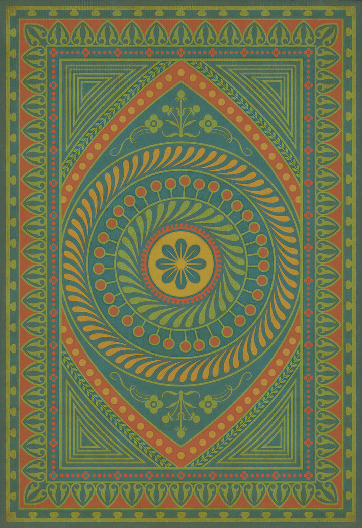 Vintage Vinyl Floorcloth Rug (Pattern 75 Guard Friendship)