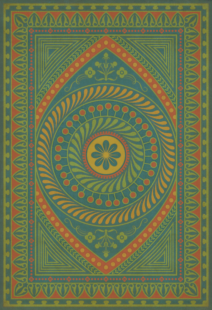 Vintage Vinyl Floorcloth Rug (Pattern 75 Guard Friendship)