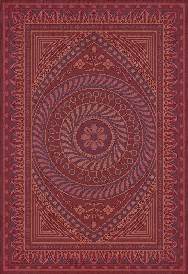 Vintage Vinyl Floorcloth Rug (Pattern 75 Know What You Have Learned)