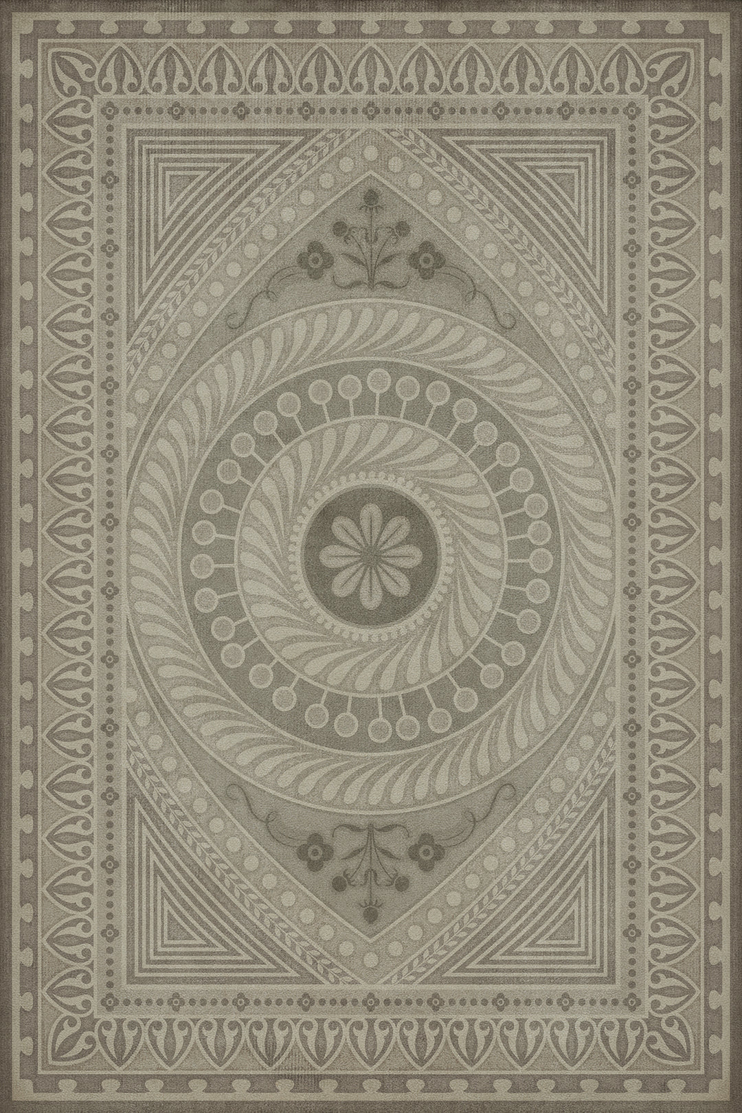 Vintage Vinyl Floorcloth Rug (Pattern 75 Practice What is Just)