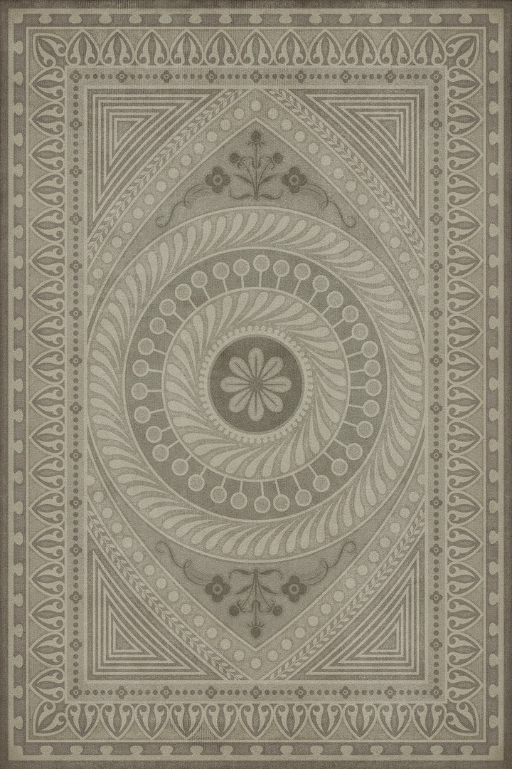 Vintage Vinyl Floorcloth Rug (Pattern 75 Practice What is Just)