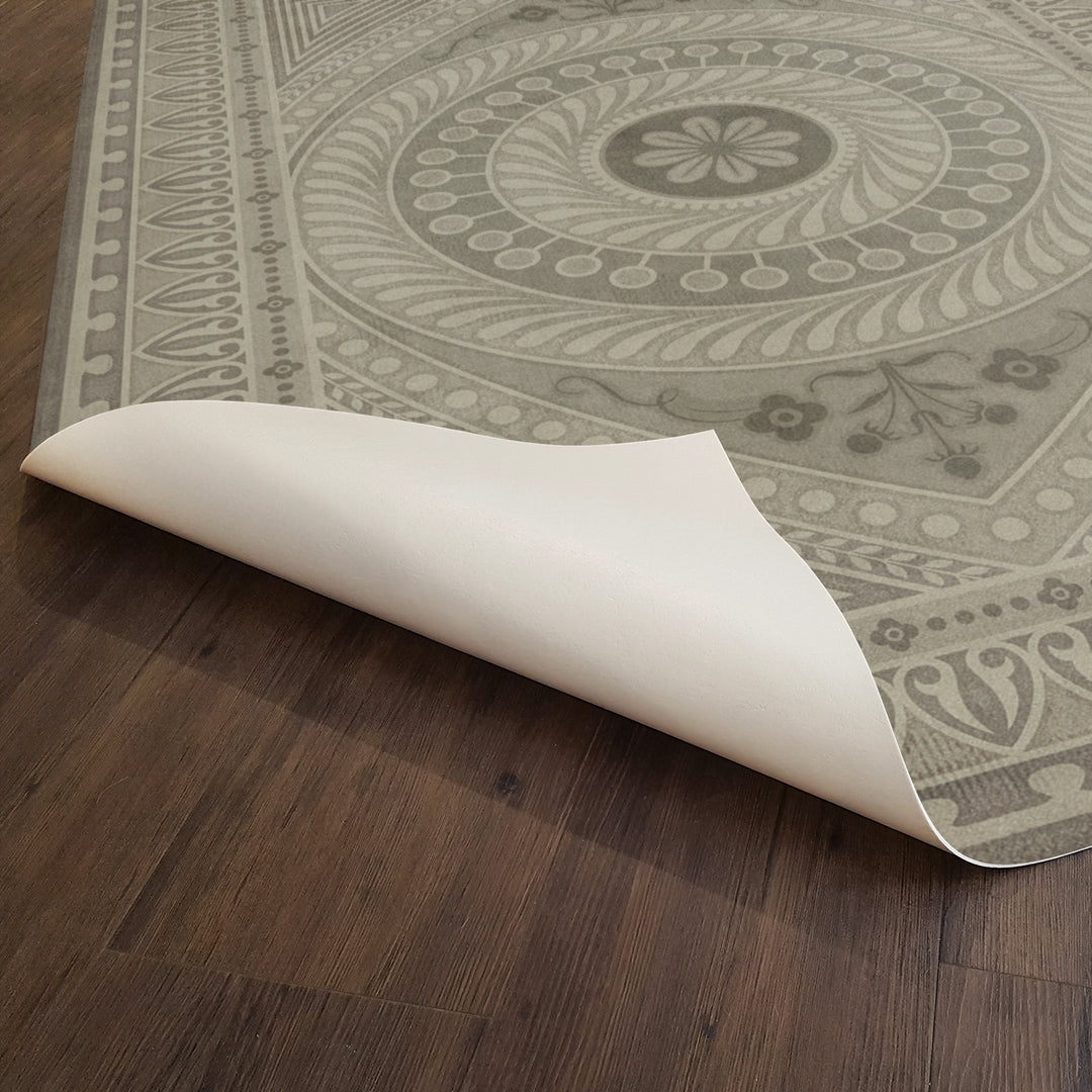Vintage Vinyl Floorcloth Rug (Pattern 75 Practice What is Just)